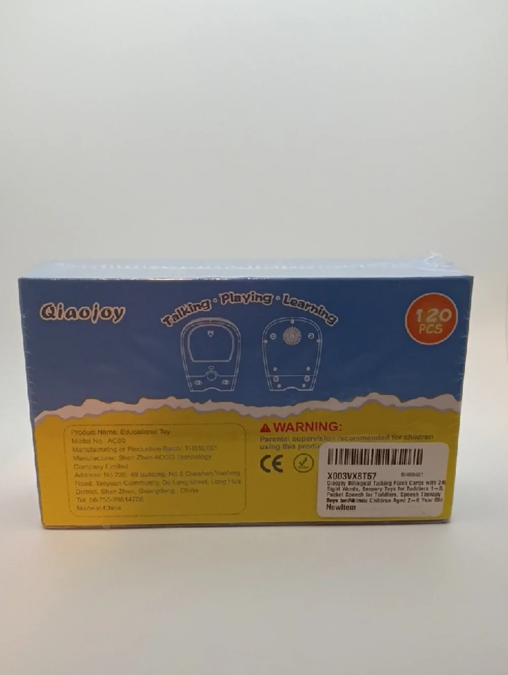 Qiaojoy 2+ Year Olds Bilingual 120 Piece English/Spanish Talking Cards Sealed!
